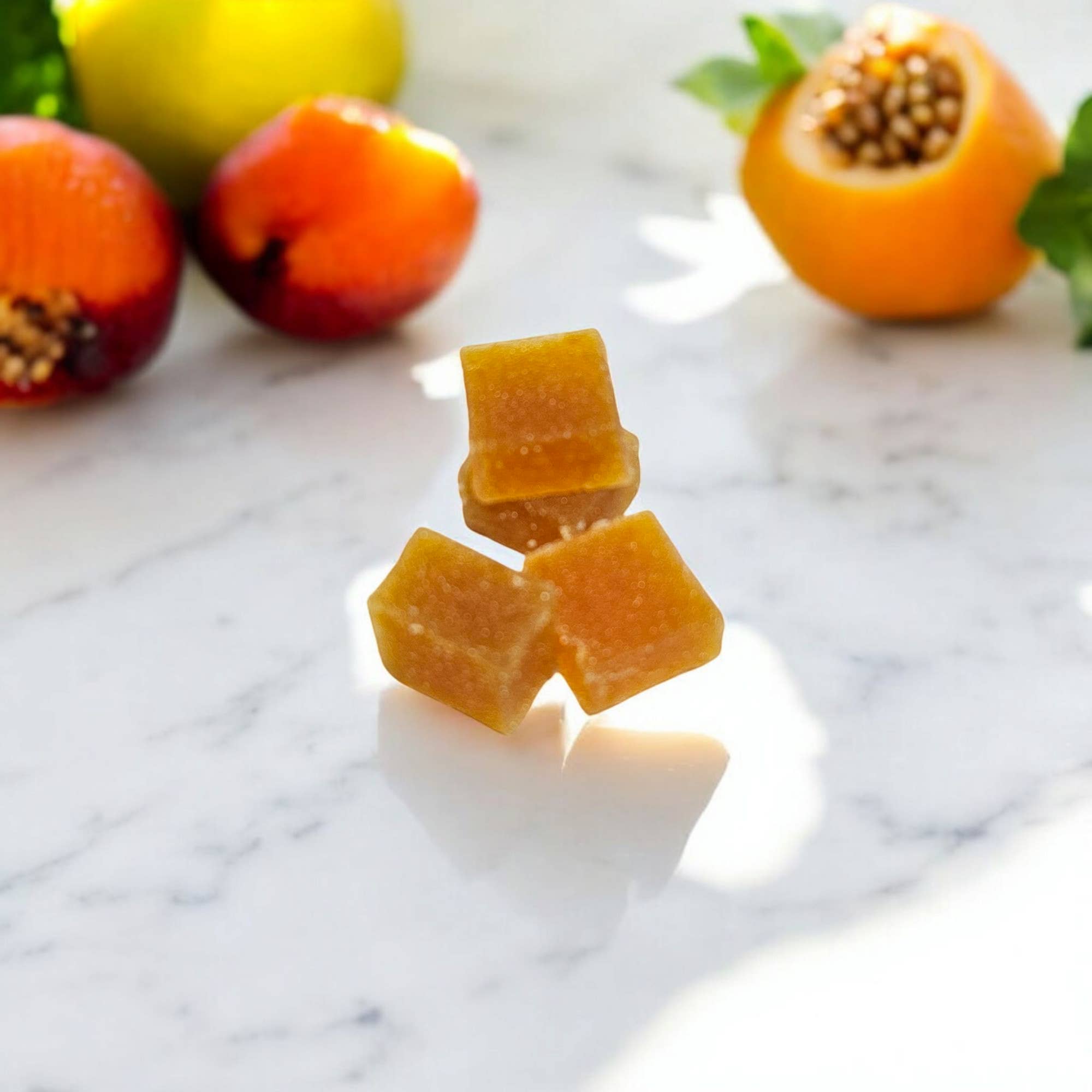 J. Patrice Chocolate Studio - Vente Bonbons gélifiés - Plateau de 12 pièces de pâte de fruit en vrac - Mangue Fruit de la Passion