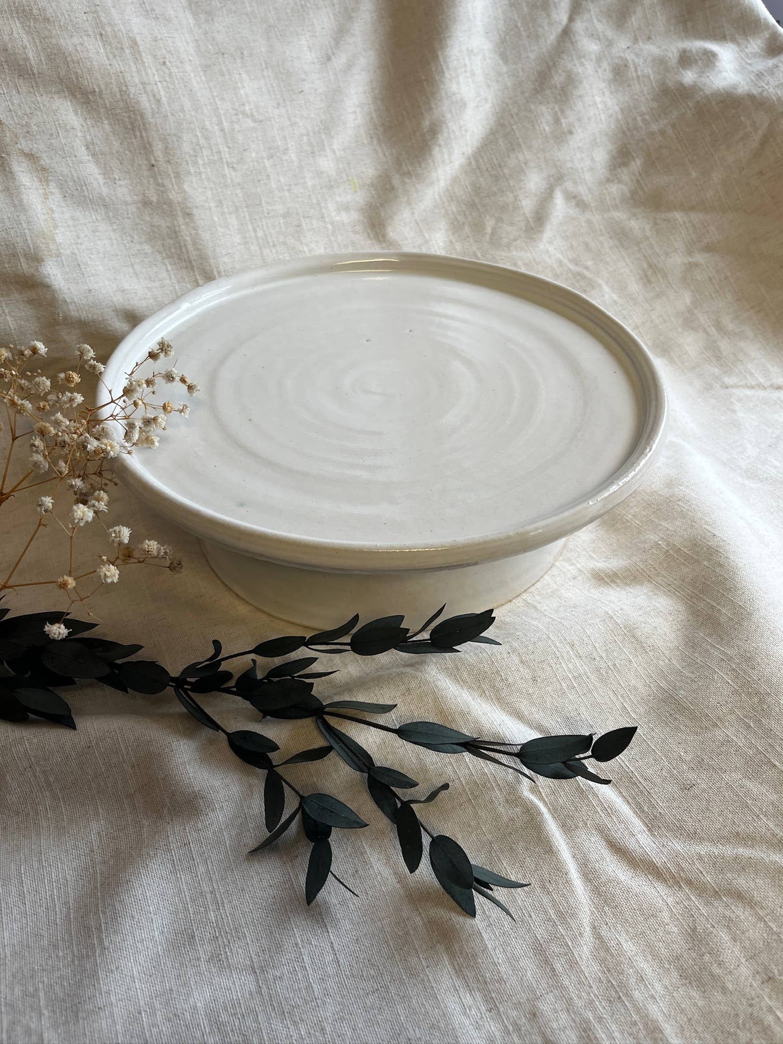 Charlotte Manser Ceramics – wholesale Cake stand – Bright White Handmade Ceramic Cake Stand1