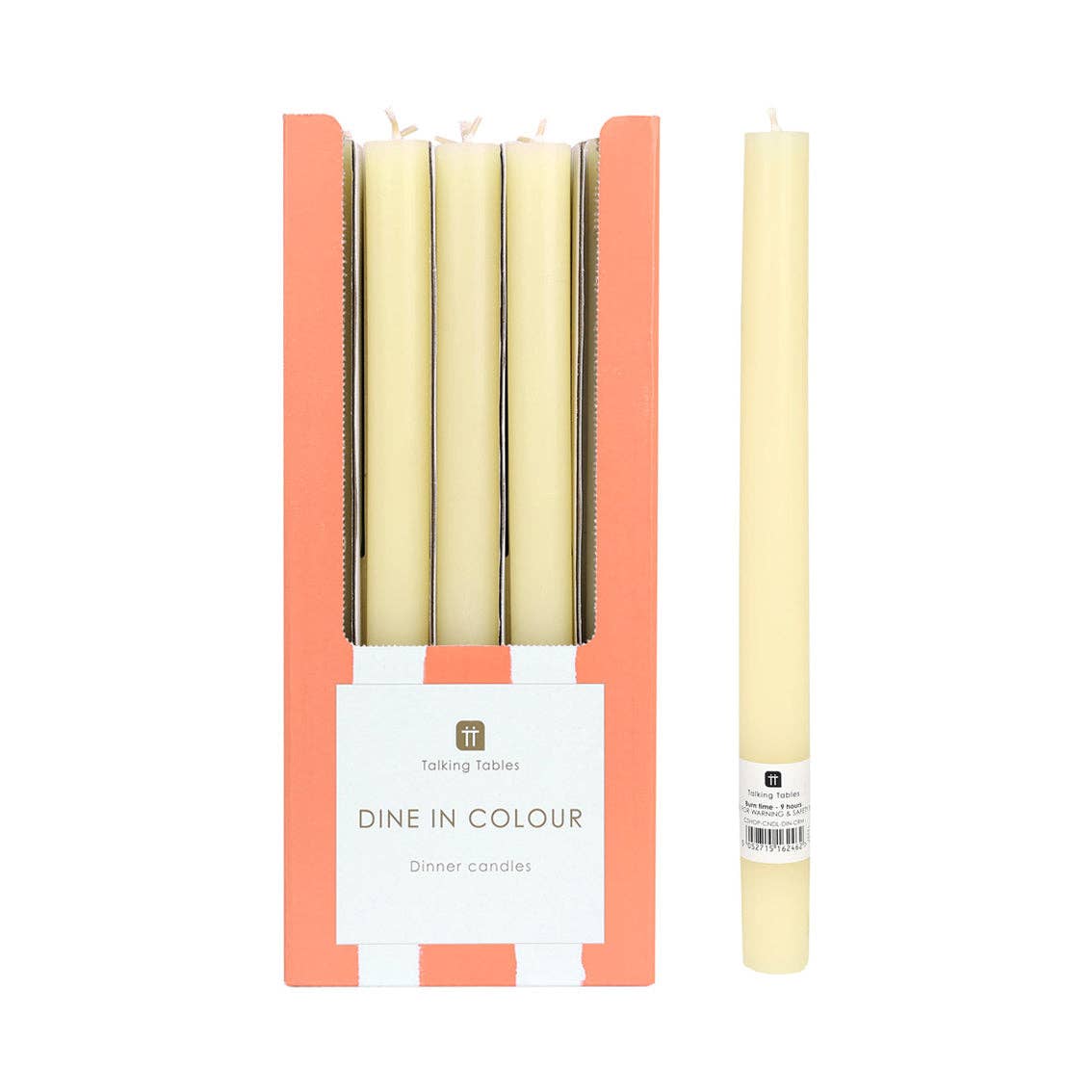 Talking Tables EU - Wholesale Tapered Candle/Candlestick - Cream Taper Dinner Candles - POS Unit5