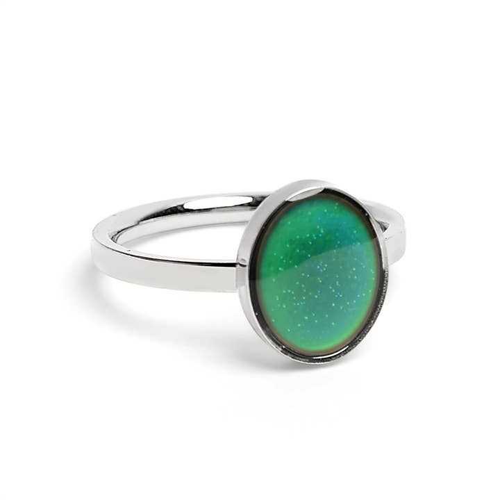 WJW - Wholesale Single Stone/Solitaire Ring - Stainless Steel Mood Ring
