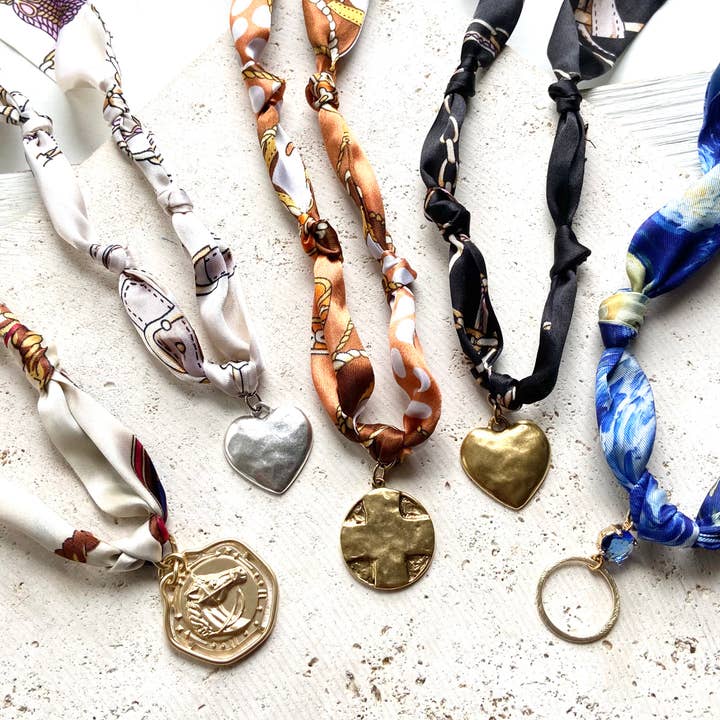 VB&CO Designs Handmade Jewelry - Wholesale Scarf - Women's - Scarf necklace knotted Lord’s Prayer Van Gogh starry night