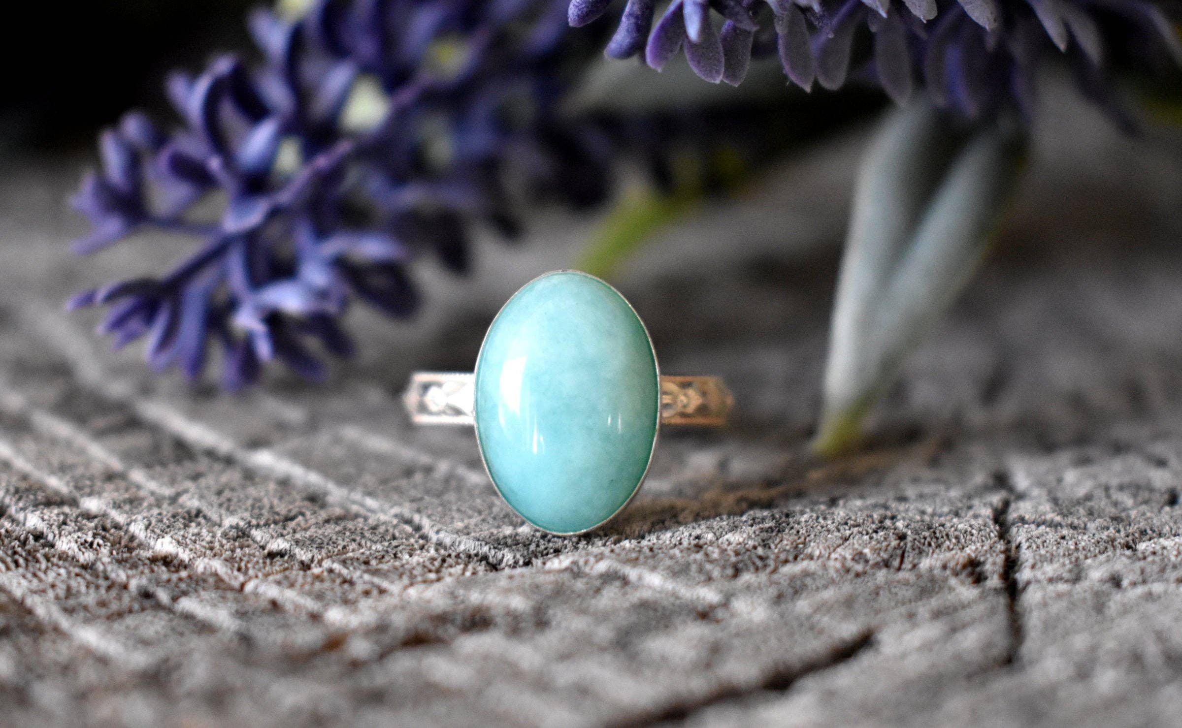 A Wild Violet – Anel de cocktail/declaração por atacado – Anel Boho Amazonite3