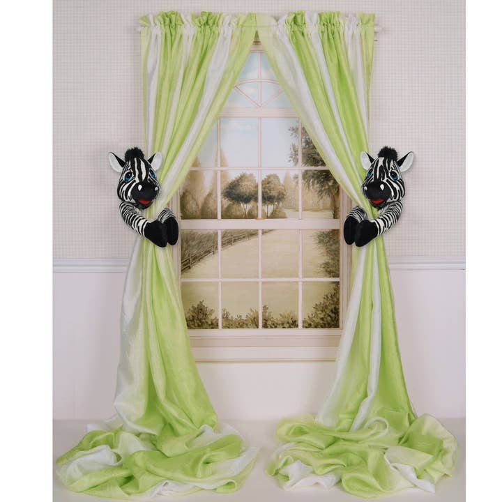 Set of 2 Baby Nursery Jungle Safari Zebra Curtain Tiebacks for wholesale by Curtain Critters®