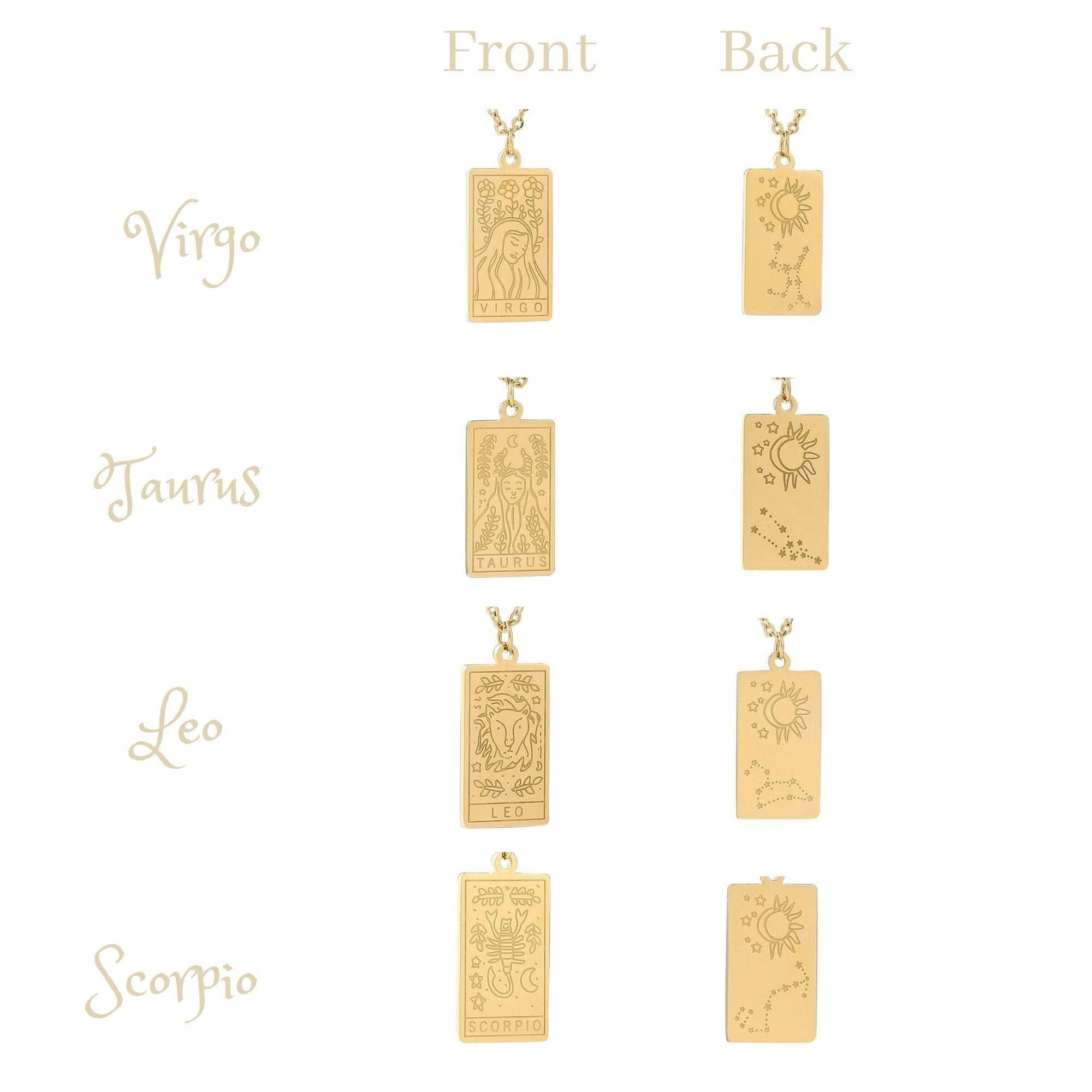 LilAryenne | Jewelry & Suncatchers - Vendita all'ingrosso Collana con ciondolo/pendaglio - Collana zodiacale minimalista in acciaio inox - regalo di astrologia6