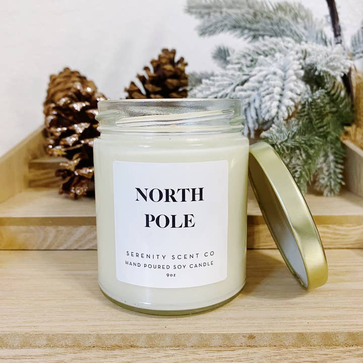 North Pole Candle | Weihnachts-Duftkerze | 9 Unzen Kerze für den Großhandel von Serenity Scent Co