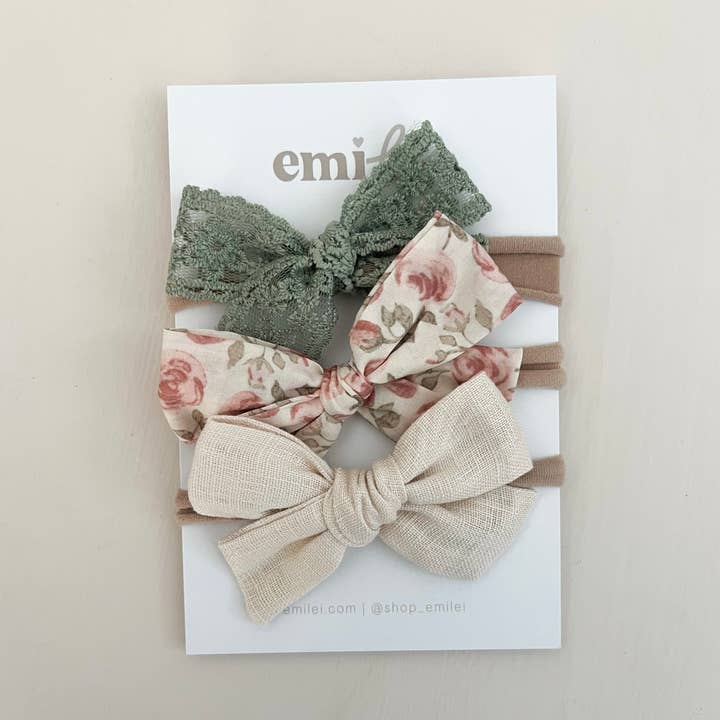 Ensemble de bandeaux extensibles en nylon avec nœud (3) #10 pour la vente par Emi Lei