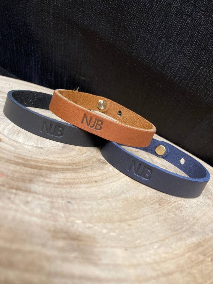 Personalized Leather Bracelet for wholesale by Madison Street Leather