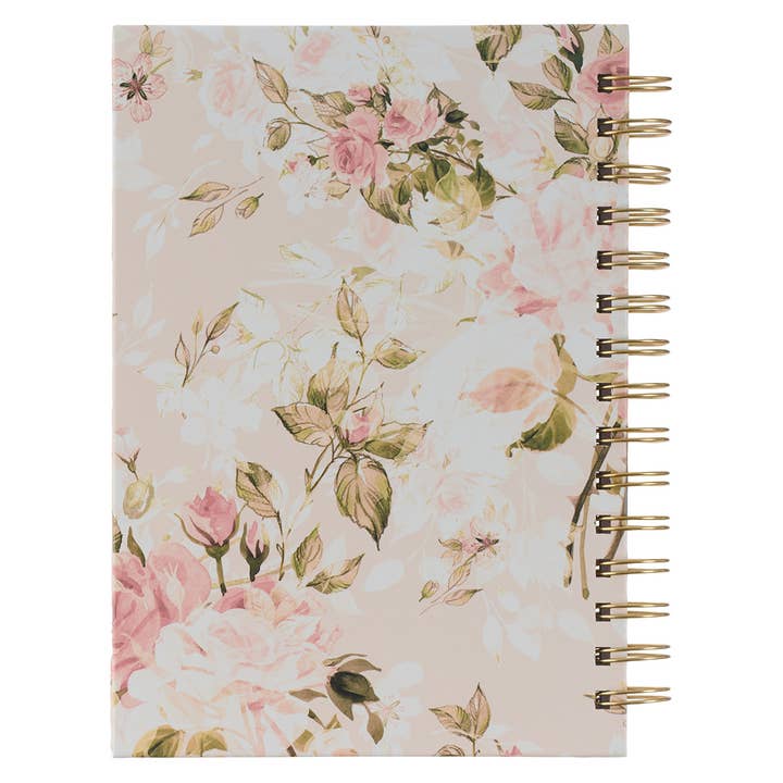 Christian Art Gifts - Wholesale Journal/Diary - Journal Wirebound Pink Floral His Grace 2 Cor. 12:9