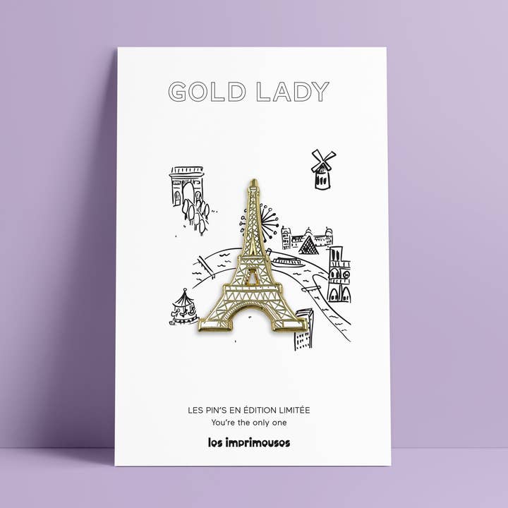 Pin’s Gold Lady - Tour Eiffel pour la vente par LES IMPRIMEUSES