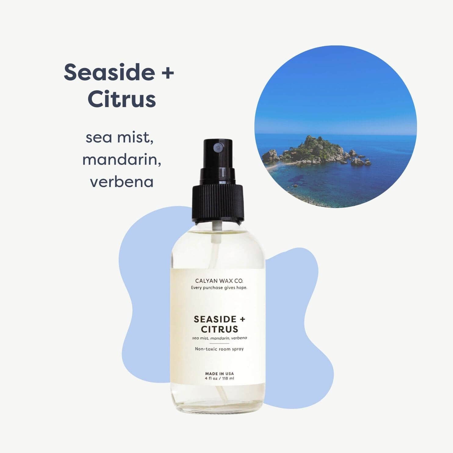 Calyan Wax Co. - Wholesale Room & Linen Spray - Seaside + Citrus - Room Spray10