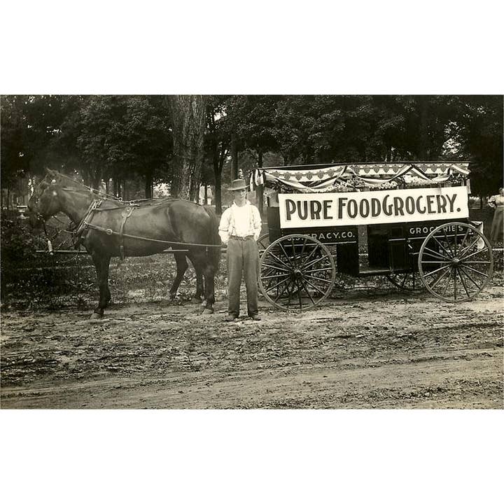 Found Image Press - Wholesale Sticker - Sticker FO-299 Pure Food Grocery Wagon