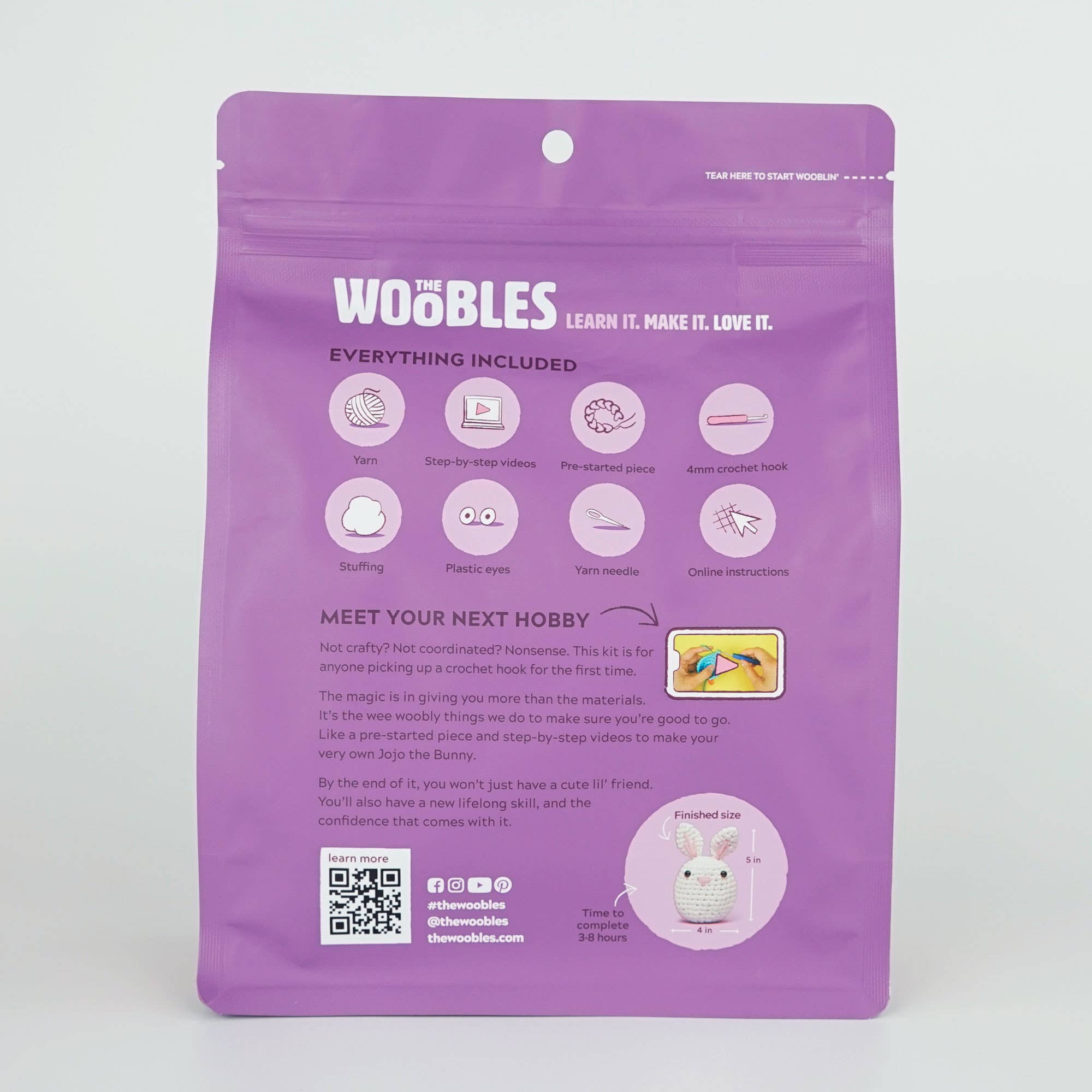 The Woobles - Wholesale Knitting/Crochet Supplies - Jojo the Bunny Beginner Crochet Kit4