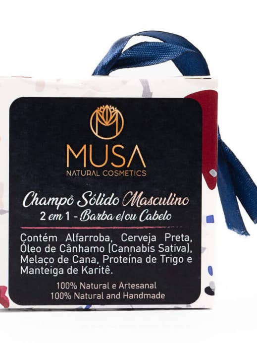 Shampooing solide 2 en 1 pour hommes - Barbe et cheveux pour la vente par MUSA Natural Cosmetics