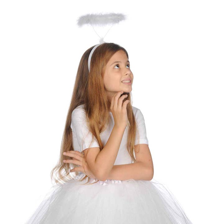 Funcredible - Wholesale Fashion Headband - Women's - Angel Halo Headband - Feather White Angel Hair Band