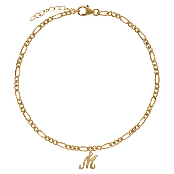 Cassie anklet with initial for wholesale by VIE EN BLEU