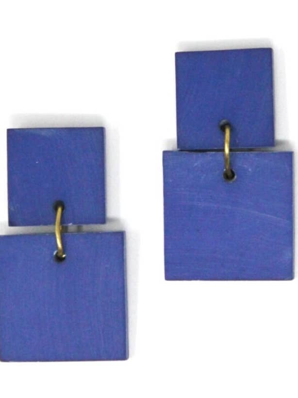 Vierkante marmeren oorbellen voor wholesale door Rover & Kin