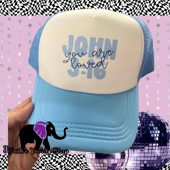 Blue John 3:16 Hat for wholesale by Faith'sVarietyShop