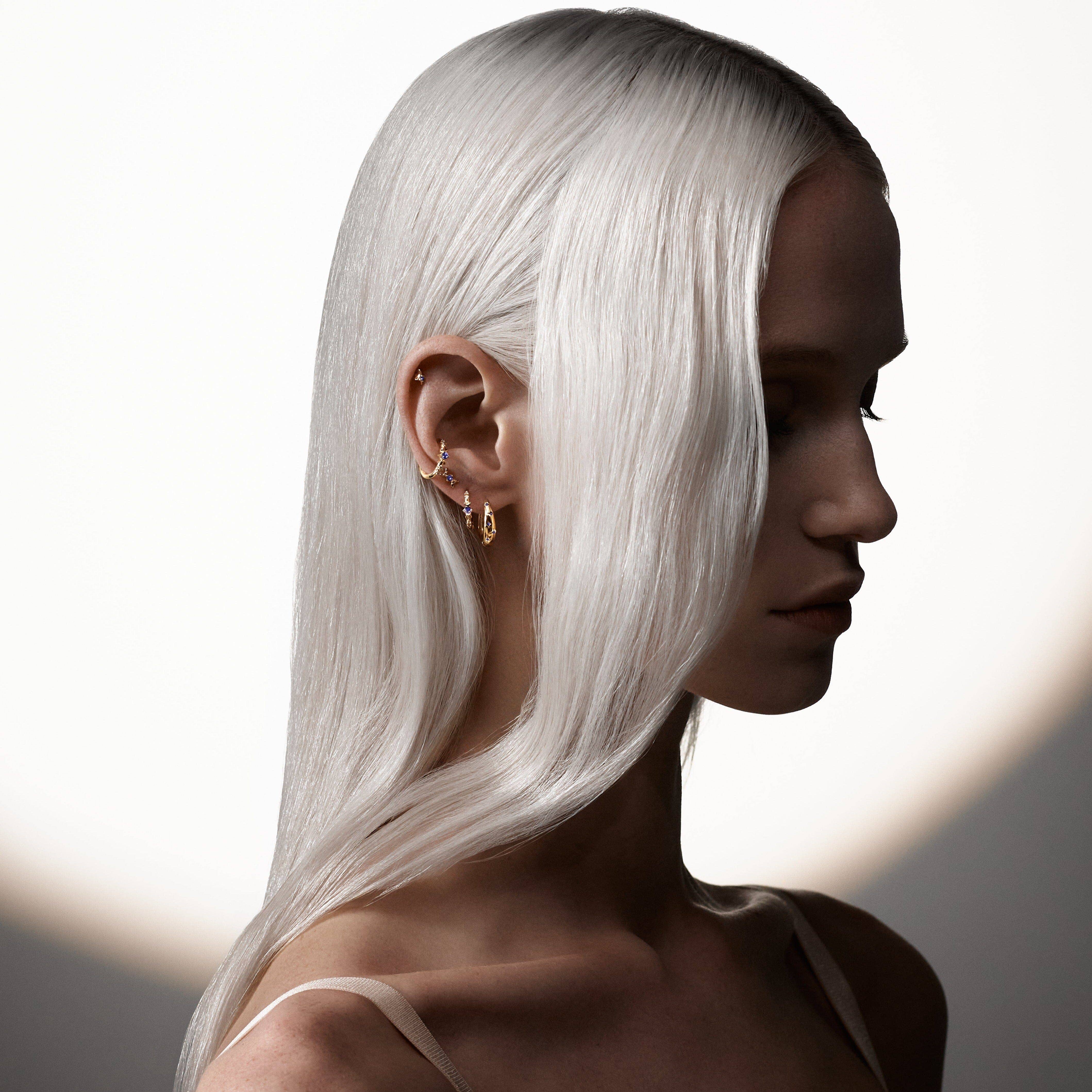 Nébuleuse Bijoux - Wholesale Huggie Earrings - Elena Night Blue2