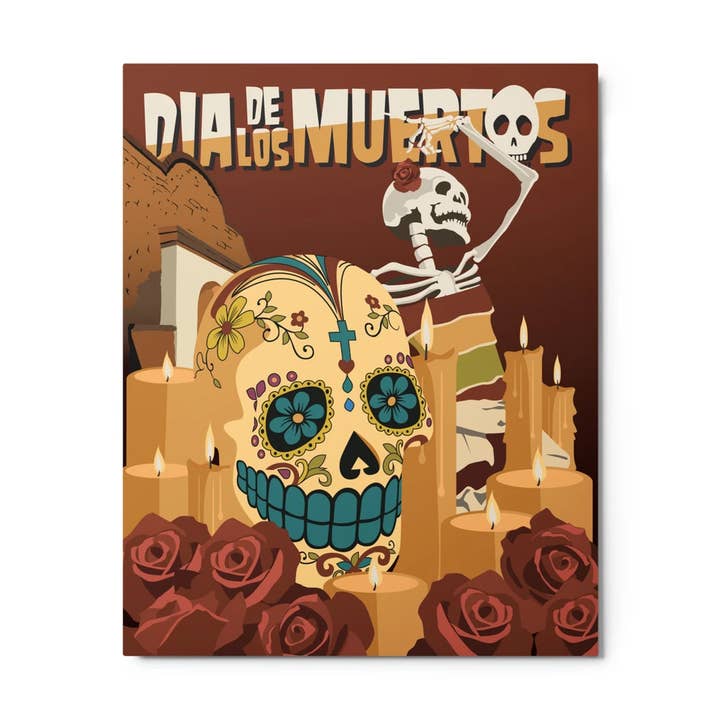 Print 8x10 Sugar Skull for wholesale by RetroTrek, DBA Sunny Days Gifts