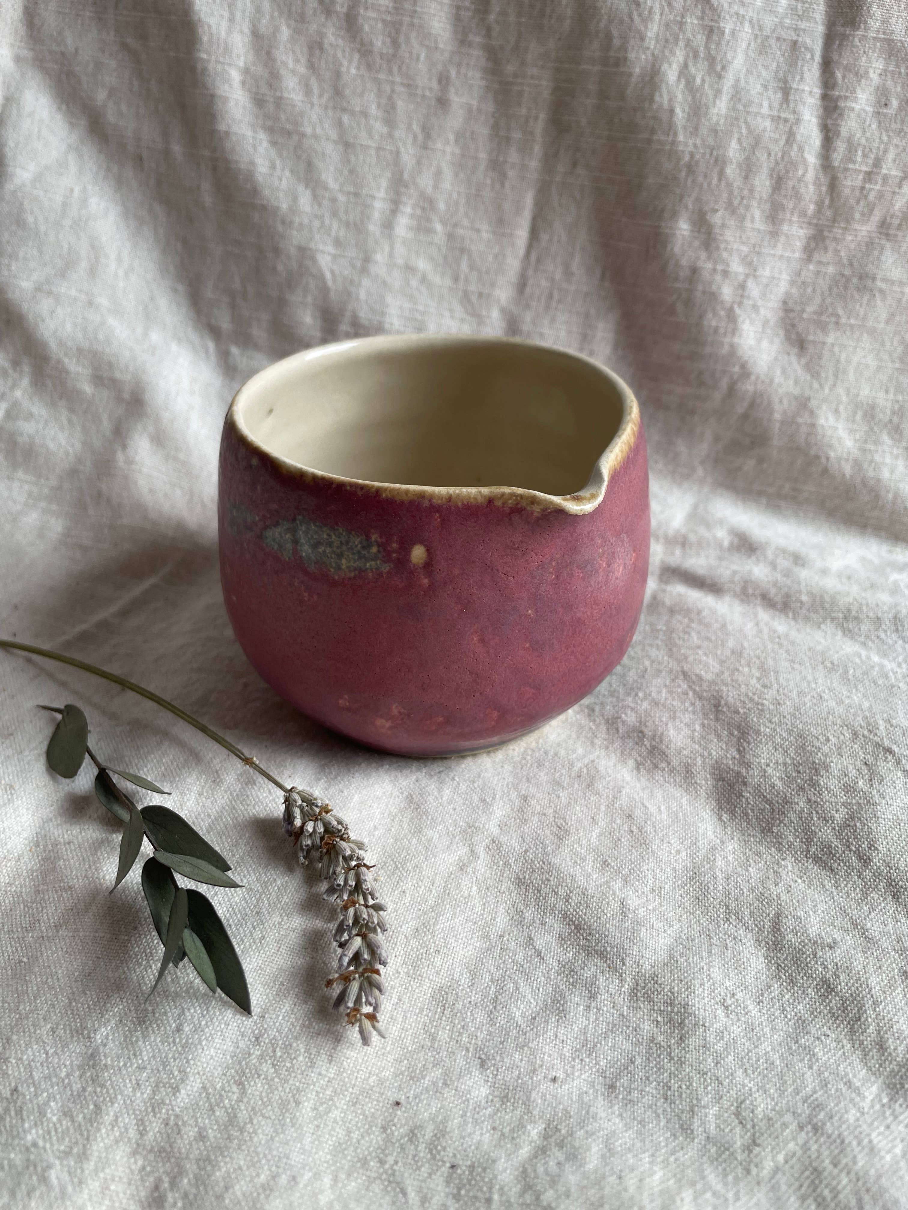 Charlotte Manser Ceramics - Wholesale Bowl - Dark Pink ceramic matcha bowl 1