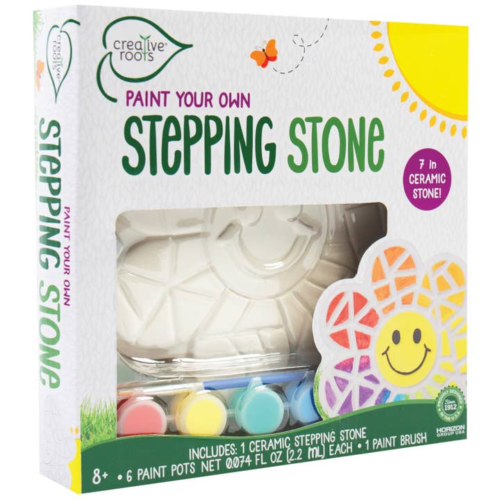 US Toy Company - Wholesale DIY Craft Kit - Kids - Creative Roots Stepping Stone-Smiley Daisy Paint Set
