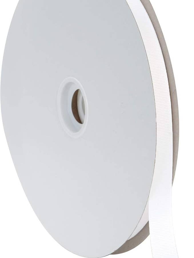 Grosgrain White 5/8" x 100 Yards for wholesale by Berwick Offray Ribbon