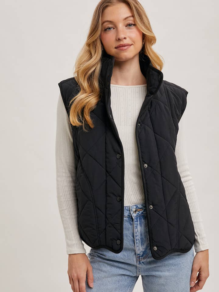 Bluivy - Vendita all'ingrosso Gilè imbottito - Donna - GILET IMBOTTITO TRAPUNTATO CON TASCHE23