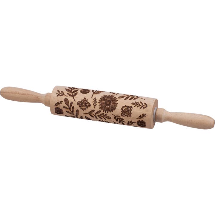 Primitives by Kathy - Wholesale Kitchen Tool/Gadget - Floral Embossed Rolling Pin
