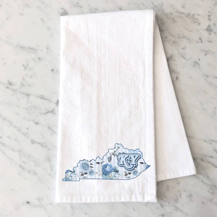 Mississippi Mae Monograms - Wholesale Tea Towel - Blue Kentucky Kitchen Towel
