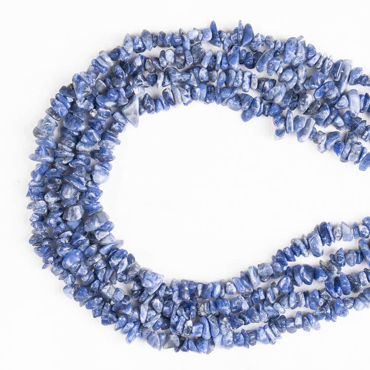 Soothing Crystals Beads - Wholesale Beads - Sodalite Chip Beads Necklace, Crystal Uncut Beads2