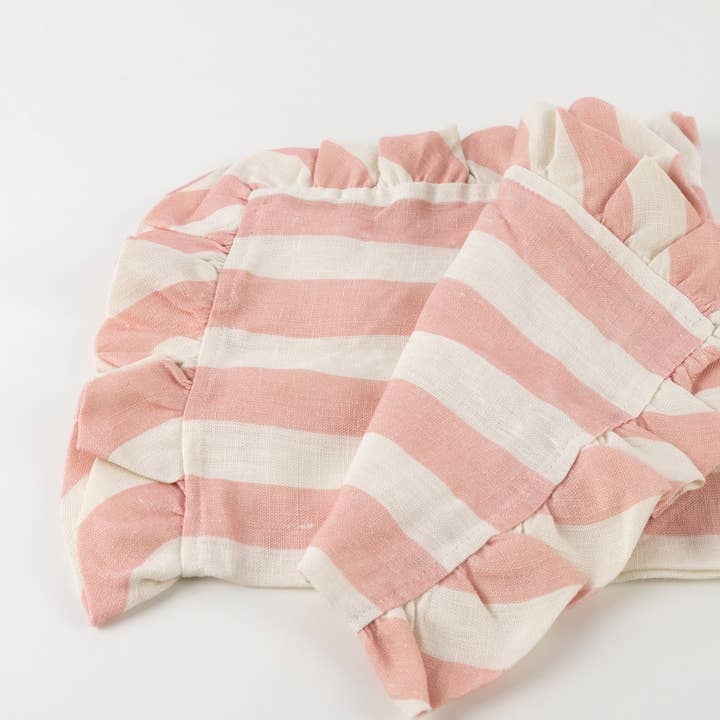 Meri Meri - Wholesale Dinner & Cloth Napkin - Stripe Ruffle Fabric Napkins