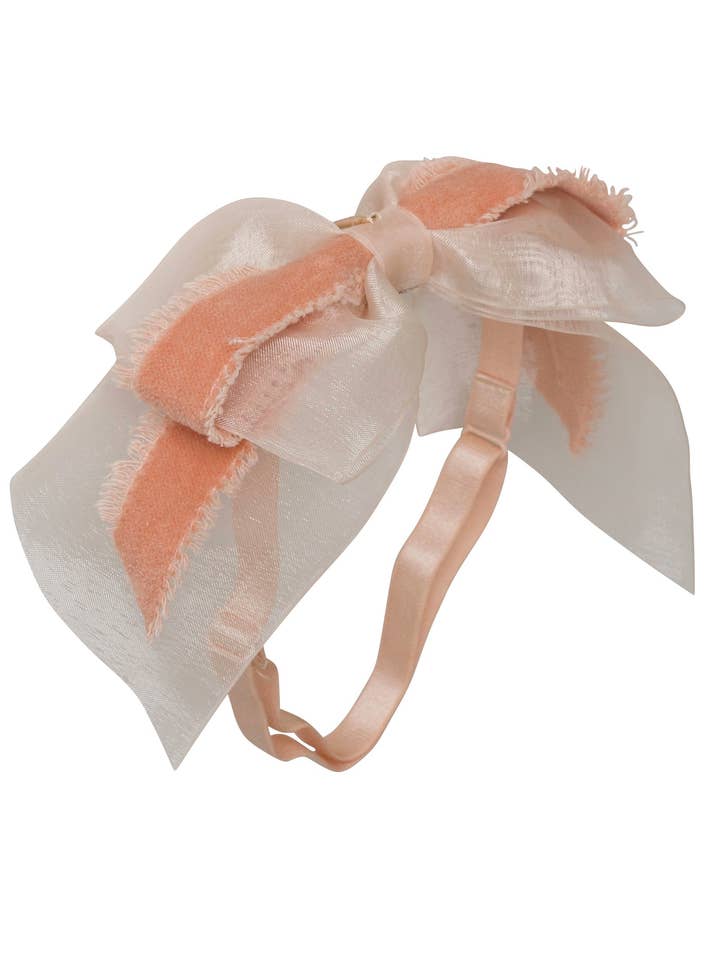 Primrose Bow Wrap - Pink Salmon (fabriqué à la main aux États-Unis !) pour la vente par Project 6 NY Kids