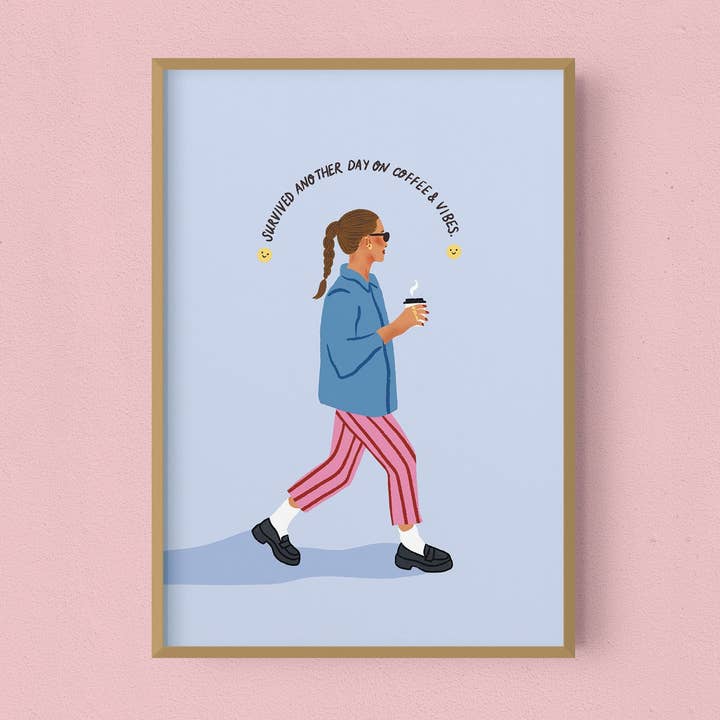 Coffee & Vibes | Stampa artistica per la vendita all'ingrosso da parte di Emmy Lupin Studio