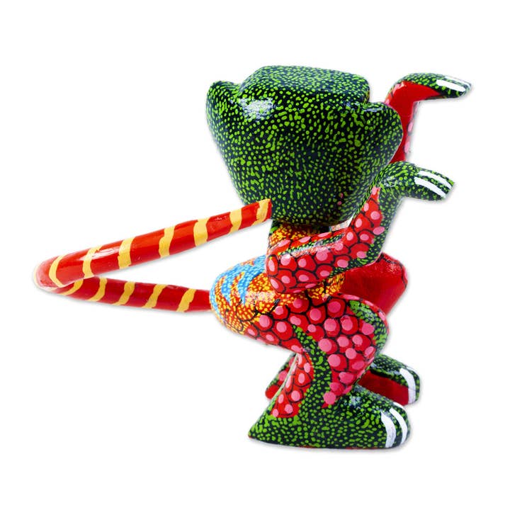 Multicolor Novica Handmade Crazy Monkey Wood Alebrije Figurine for wholesale on Faire