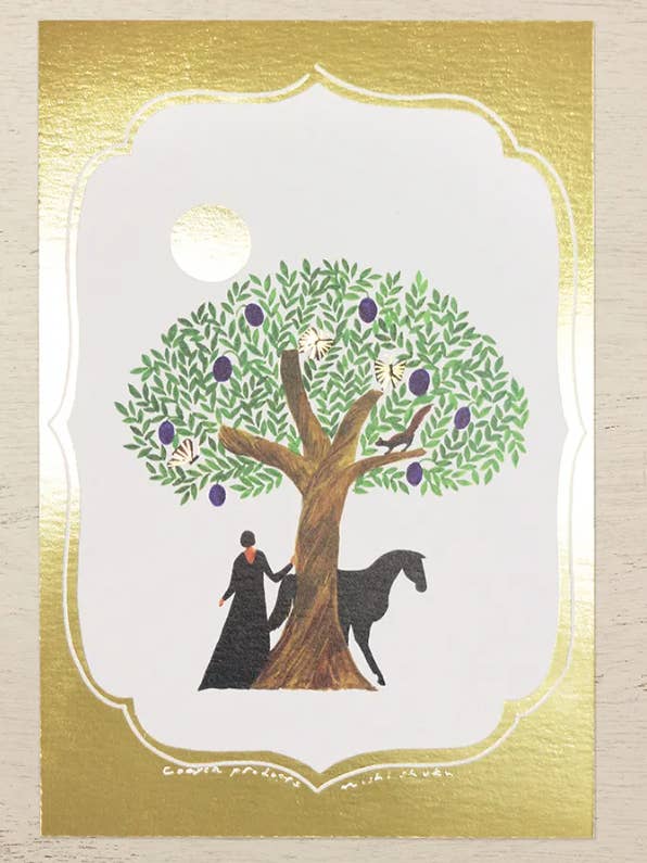 Nishi Shuku Foil Postcard – Gold or Silver Foil for wholesale by 「FUNJI」In Japan