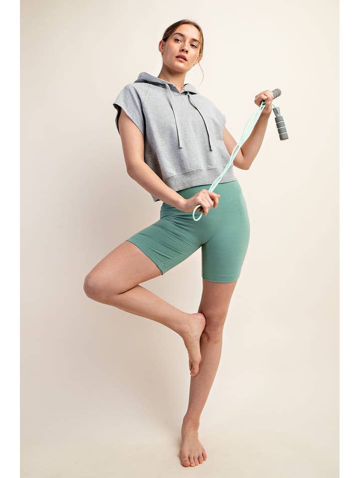 Rae Mode - Wholesale Hoodie - Women's - COTTON LYCRA SHORT SLEEVE HOODIE TOP43