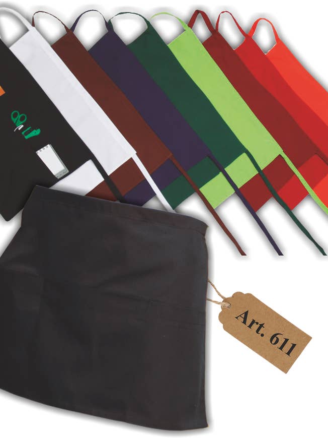 Kort tjenerforklæde med tre lommer 611 for engroshandel hos Confecciones J. Garcia