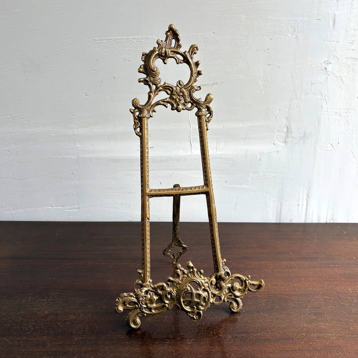 Madison Bay Co. - Historical Home Decor Reproductions - Wholesale Decorative Tabletop Object - 16" Antiqued Victorian Brass Easel Picture-Plate-Book Stand