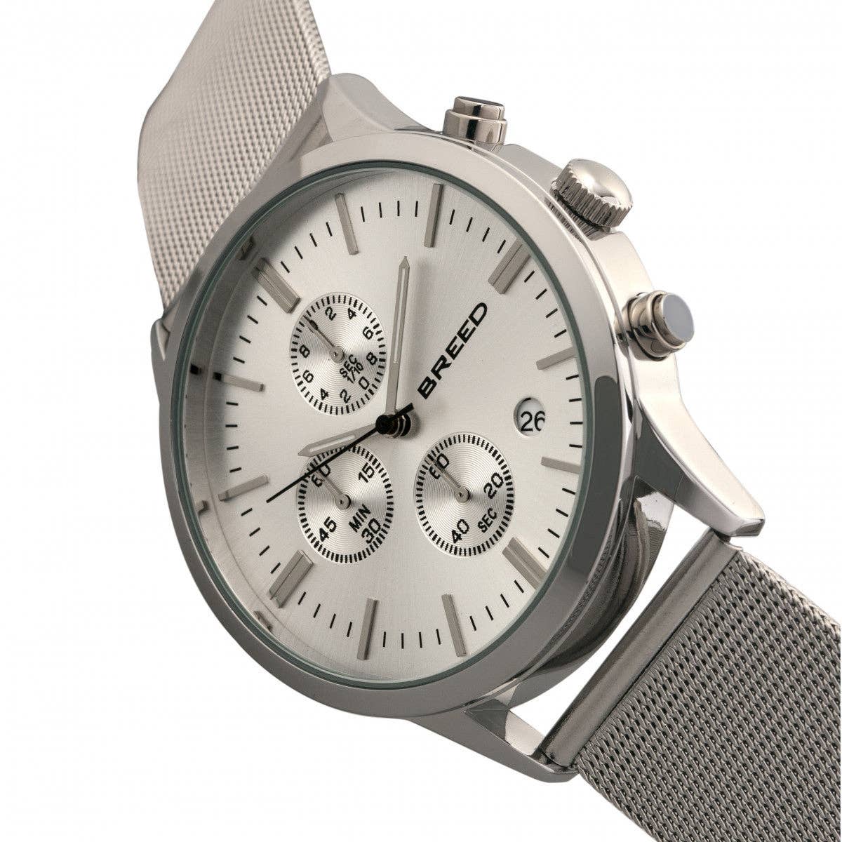 Breed – Relógio de pulso - Homem por atacado – Relógio Breed Espinosa Cronógrafo com Pulseira de Malha e Data6