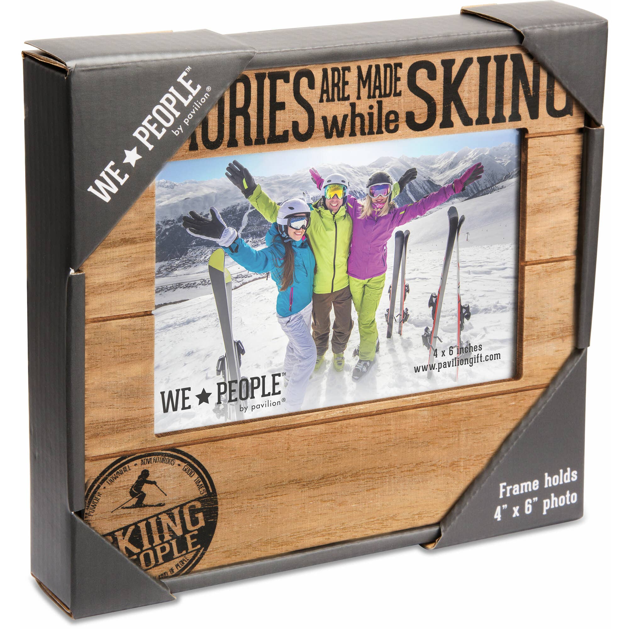 Pavilion - Wholesale Picture Frame - Skiing People - 6.75" x 7.5" Frame (Holds 4" x 6" photo)3