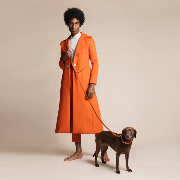 Molly and Stitch - Wholesale Pet Leash - Dog - Butter Leather 3x Adjustable Dog Leash - Mango1