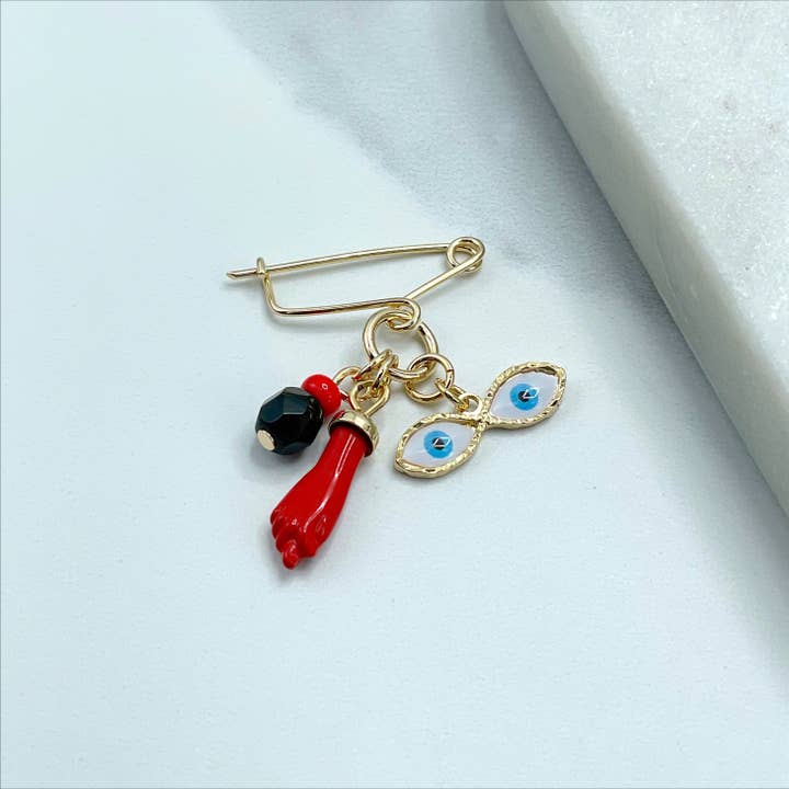 DIJU Jewelry - Wholesale Individual Charm/Pendant - 18k Gold Filled or Silver Filled, New Born, Simulated Azabache, Figa Hand, Evil Eye Charms Pendant, Wholesale Jewelry Making Supplies2