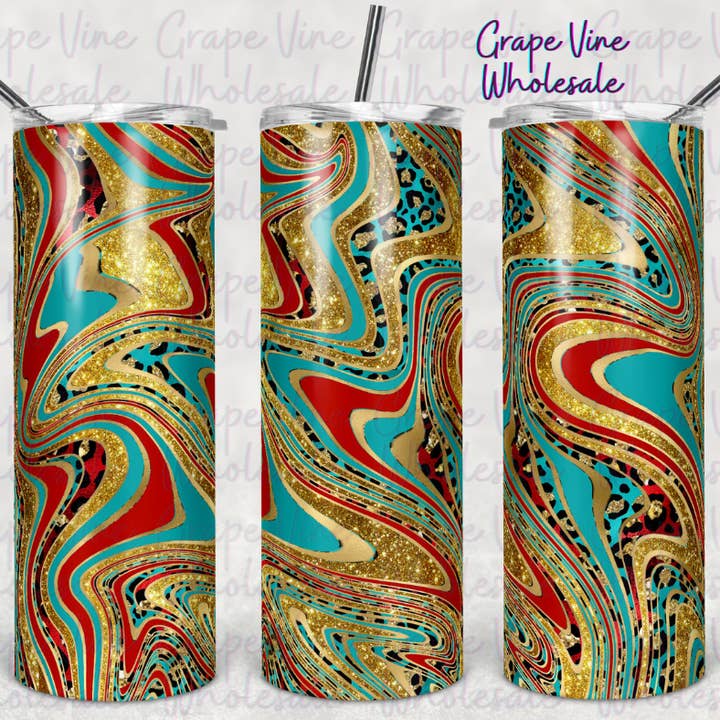 Bicchiere 20oz Via Lattea Leopardo Groovy per la vendita all'ingrosso da parte di GrapeVineWholesale