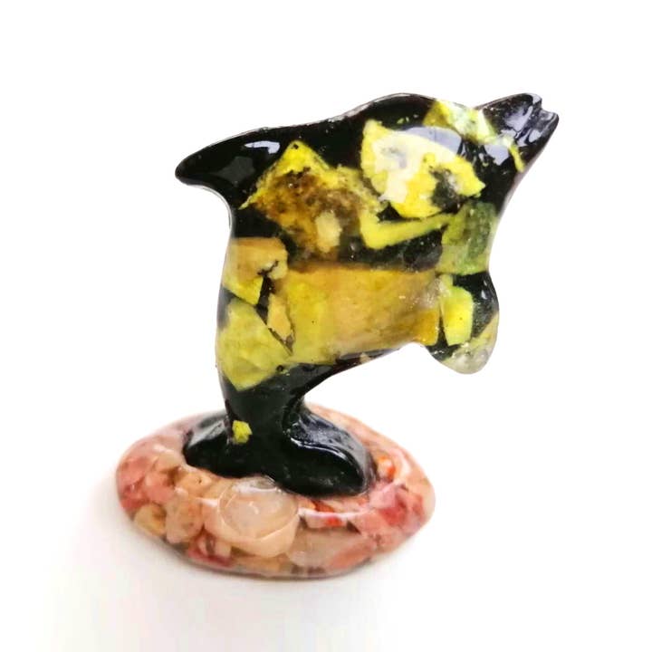 Delfino in Pietra Semipreziosa con base per la vendita all'ingrosso da parte di Loose Neck Land