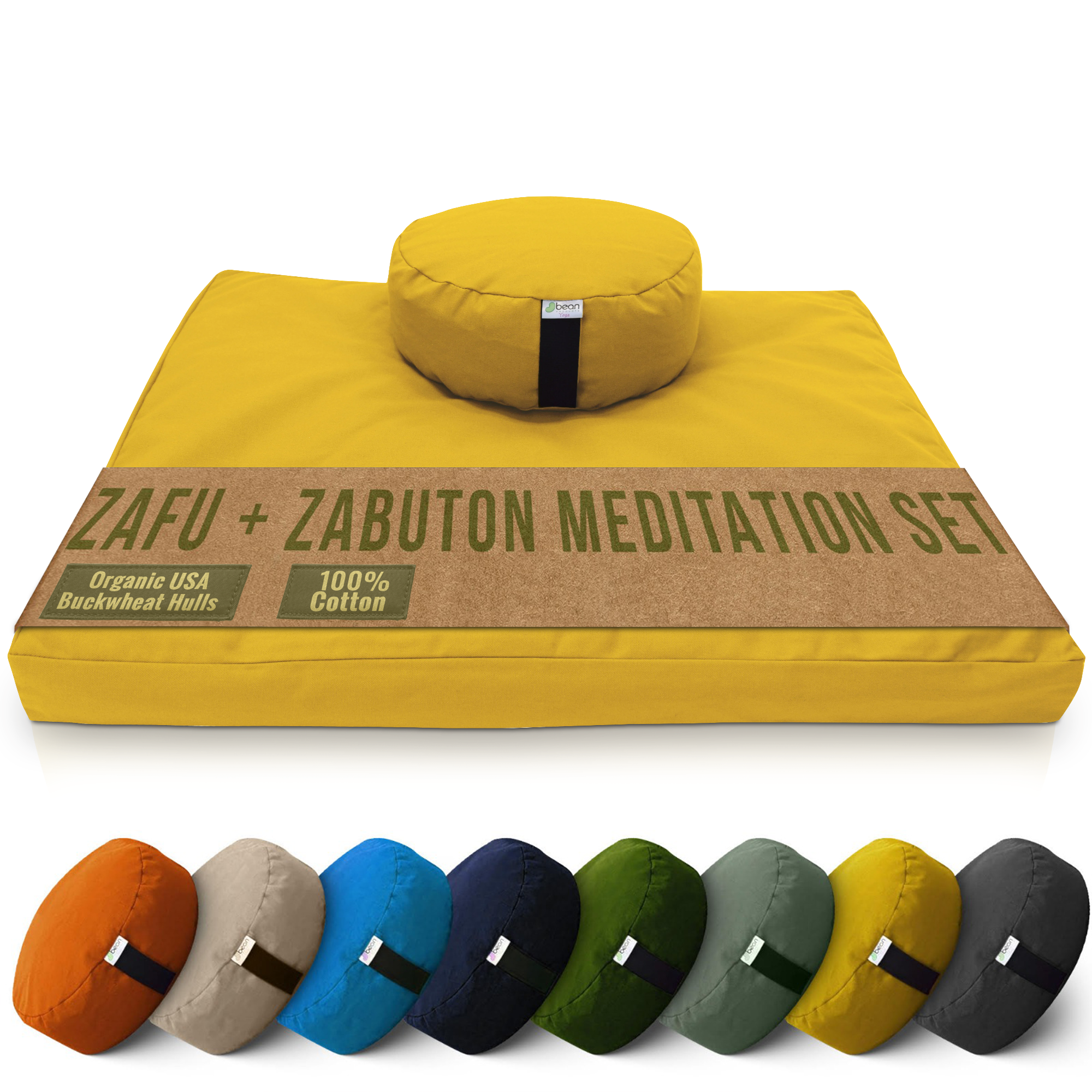 Bean Products - Wholesale Meditation Supplies - Zafu + Zabuton Meditation Cushion Set - Cotton ..Made in USA6