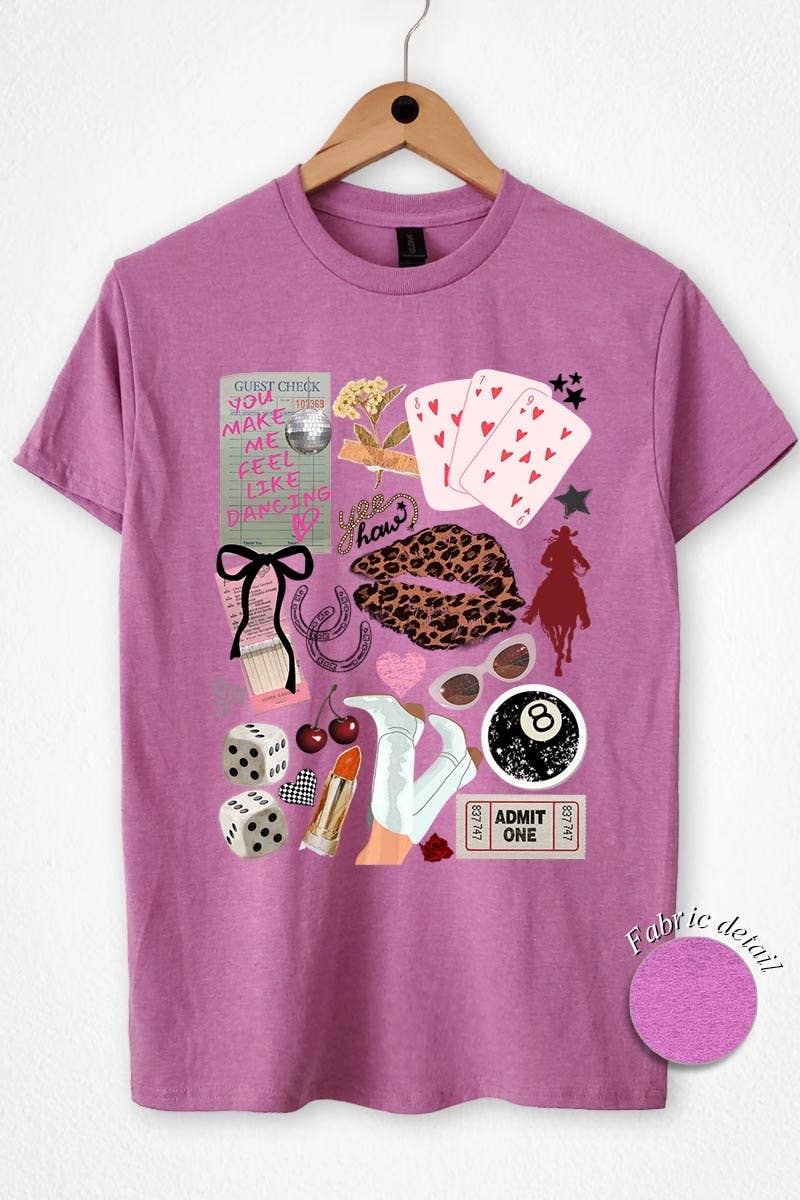 COLORBEAR - Wholesale T-Shirt (Graphic) - Women's - Western Collage Graphic Heavy Cotton Tee3