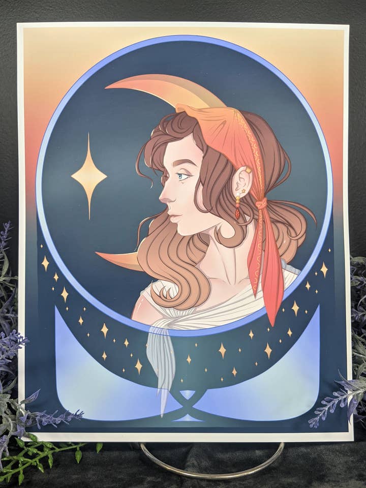 Reproduction artistique Moon Lady 8 par 10 pour la vente par Arcanist Artist