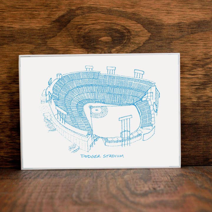 Designs By Patterson - Wholesale Art Print - Dodger Stadium, Home of the Los Angeles Dodgers, Stipple Art