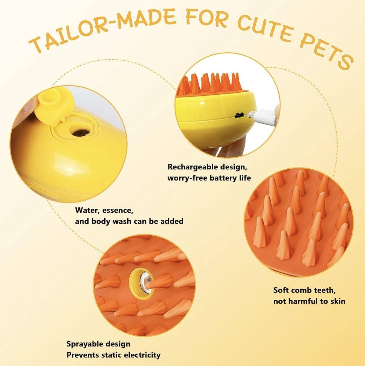 VIGOR – wholesale Pet brush – Cat/dog – Self Cleaning Cat Steamy Brush for Massage Grooming Removing2