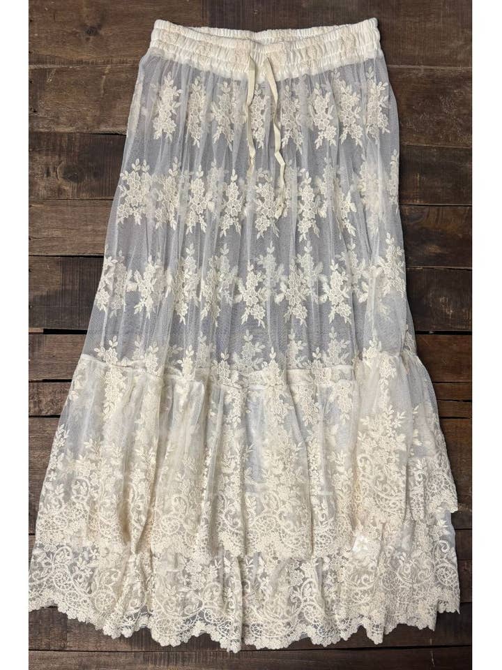 Whispered Skies Skirt - Parchment for wholesale by Jaded Gypsy
